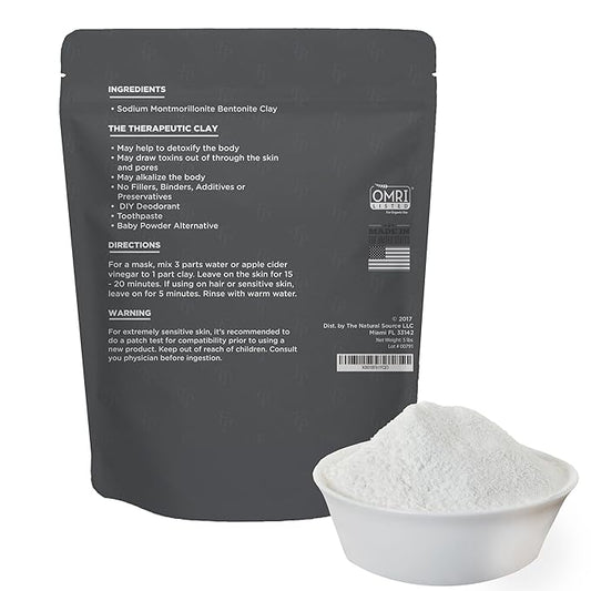 Bentonite Clay Food Grade Powder 2 Lb – Natural Heavy Metal Detox & Pore Cleansing | Indian Healing | DIY Hair & Facial Mask Treatment for Oily Skin | Toothpaste, Deo, Bath & Foot Soak