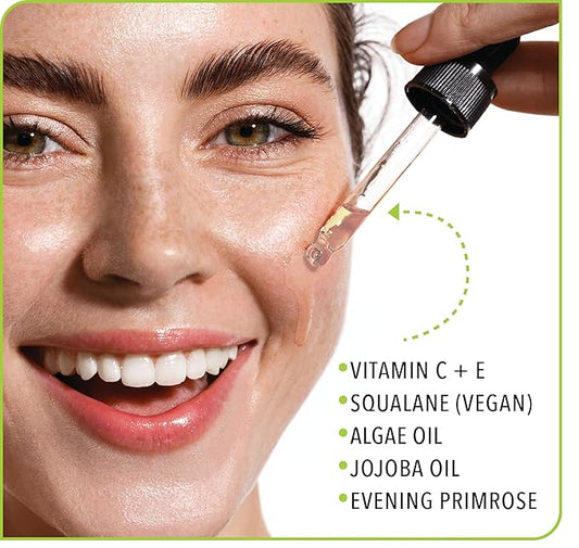 Hydrate & Glow Face Oil - Vitamin C & E Serum | Freshly Made & 100% Natural | Boosted Hydration & Enhanced Elasticity & Firmness - Handcrafted in Santa Barbara, CA