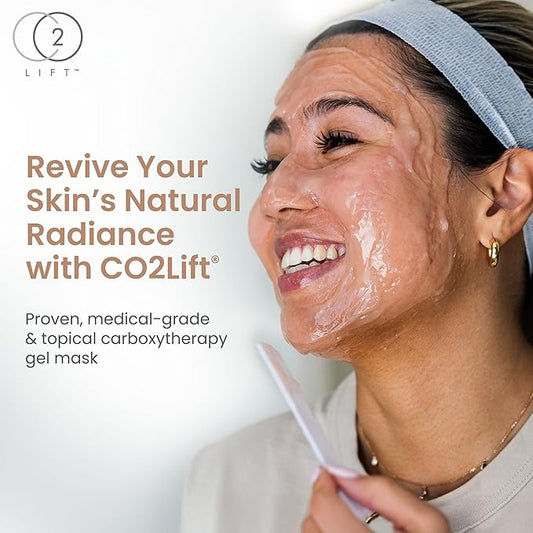 CO2Lift Carboxy Gel Treatment Facial Mask for Radiant Youthful Skin, Advanced Skincare for Puffy Eyes, Dark Circles, Fine Lines and Wrinkles - 2 Packs