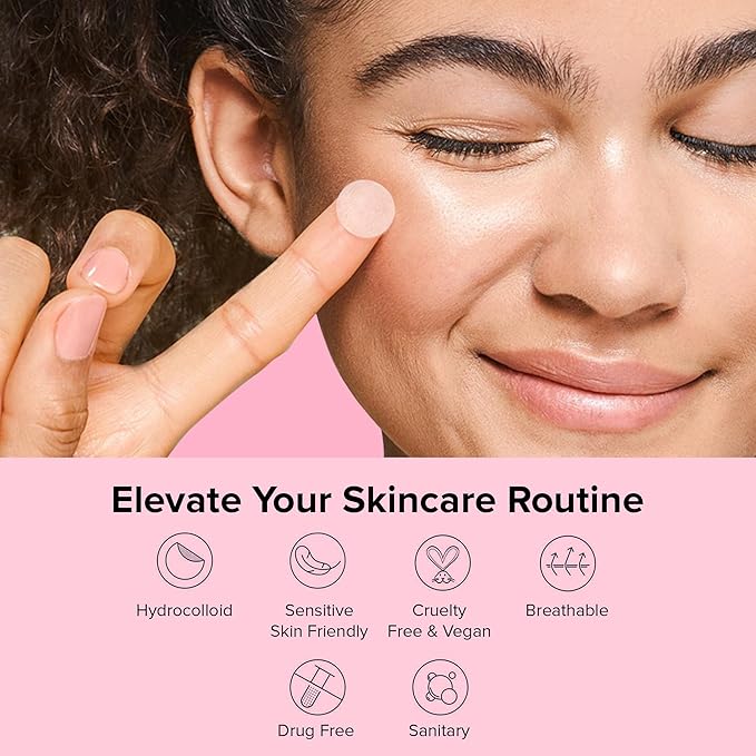 The Pink Method Pure Patch Hydrocolloid Pimple patches for face with Salicylic Acid Tea Tree Centella Calendula Acne Patch Zit Stickers Blemish Spot cover | 3 Sizes| 72 Count