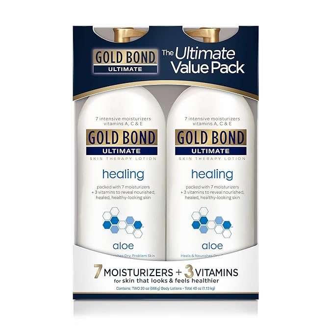 GOLD BOND ULTIMATE Healing Skin Therapy Lotion with Aloe, 20 Oz (2 Pack)