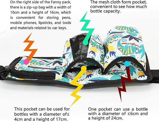 Massage Bottle Bag ,Massage Therapist Holster ,Massage Lotion Holster, Massage Oil Holster(3,bottle, Pattern design)