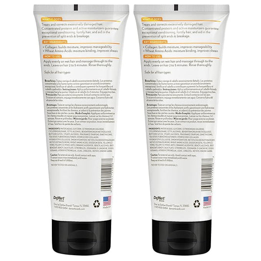 Hi-Pro-Pac Hair Mask - Extremely Damaged Hair Repair - (2-Pack) 8 fl oz - Intense Protein Treatment Masque - Deeply Conditions, Fortifies, and Helps Prevent Split Ends and Breakage