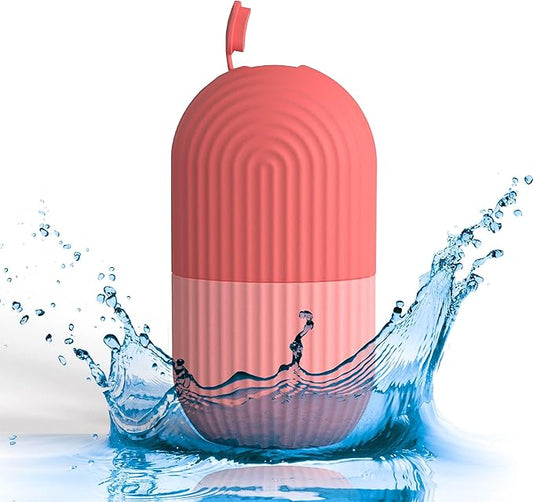 Ice Face Roller - Perfectly shaped for Face, Body, and Under Eyes - Ice Mold for Face Easy Handheld Design - Food-Grade Silicone material - Pamper Yourself with Ice - Facial Beauty Ice Roller (Pink)