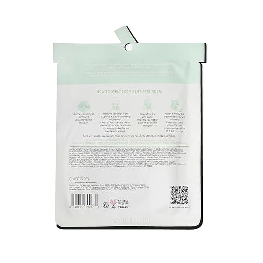 Avatara Matcha Boba Hydrogel Mask, Facial Masks Skincare Essential, 2-Piece Cooling & Hydrating Skin Care Mask with Multi-Hyaluronic Combo & Ceramides, 30 g, 1-Pack