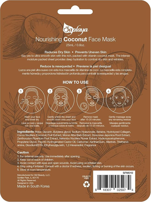 Face Masks 6 Pack Scented Facemask Sheets Skin Care Mask Single Scent K-Beauty Natural Formula