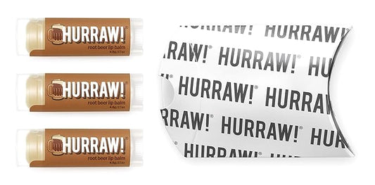 Hurraw! Root Beer Lip Balm, 3 Pack: Organic, Certified Vegan, Cruelty and Gluten Free. Non-GMO, 100% Natural Ingredients. Bee, Shea, Soy and Palm Free. Made in USA