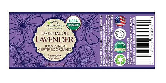 US Organic 100% Pure Lavender Essential Oil, Directly sourced from Bulgaria, USDA Certified Organic, Undiluted, for Diffuser, Humidifier, Massage, Skin, Hair Care, Non GMO, 15 ml