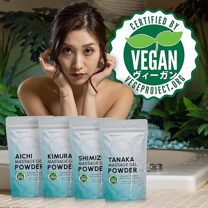 Japanese Nuru Massage Gel Powder 500g | Slippery, Odorless, Tasteless, and Stain-Free | Made in Japan | Paraben, & Glycerine Free | Fragrance-Free | Makes 13.2 gal/ 50L | Vegan