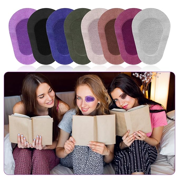 24 Pcs Adhesive Eye Patches for Adults, Disposable Eyepatch Latex Free Adhesive Bandages Regular Size 3.3×2.3 inches (Classic Color)