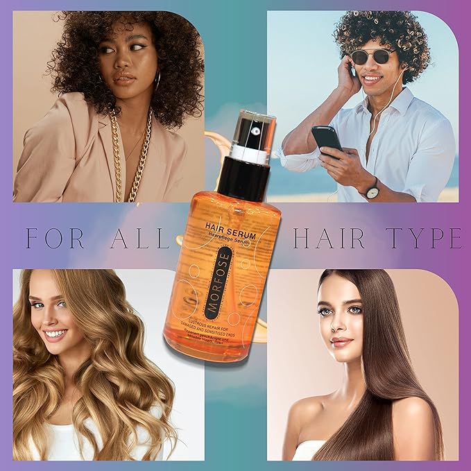 Morfose Anti Frizz Hair Serum to Eliminate Frizz, Lock In Moisture, and Restore Shine, Prevent Split Ends and Dry Damage, Smoothing Serum for Hair, Silky Softness Hair, Shine and Radiance, 75 mL