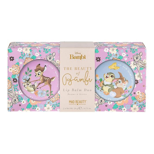 Mad Beauty Disney Beauty of Bambi Lip Balm Duo | Cruelty-Free Cosmetics | Strawberry & Vanilla Scented | Skincare Gifts for Women, Adults, and Kids