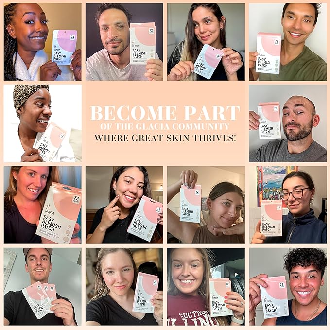 Glacia Pimple Patches 72 Pack of Hydrocolloid Skin Patches for All Skin Types – Gentle and Natural Patches for Clear and Smooth Skin