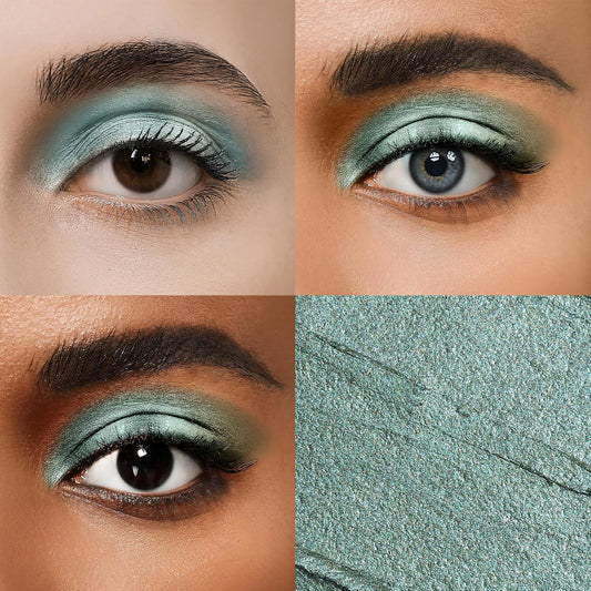 Cream Waterproof Hypoallergenic Eyeshadow Stick, long wear Metallic Glitter Matte Eye Shadow Pencil With Makeup Brush, Eye Brightener, 58 Avocado Metallic