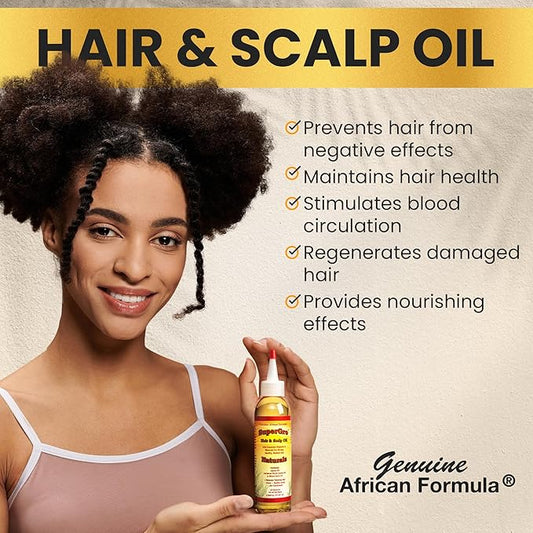 Hair Gel with Extra Hold - 4 Oz and Hair & Scalp Oil - 4 Oz, Bundle