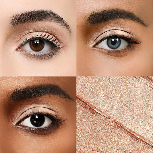 Cream Waterproof Hypoallergenic Eyeshadow Stick, long wear Metallic Glitter Matte Eye Shadow Pencil With Makeup Brush, Eye Brightener, 07 Copper Shimmer