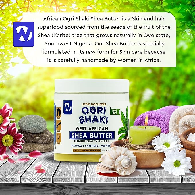 Urhe Naturals Native African Raw Shea Butter | Original and Longlasting Natural Body Butter for Acne & Smooth Skin (Single)