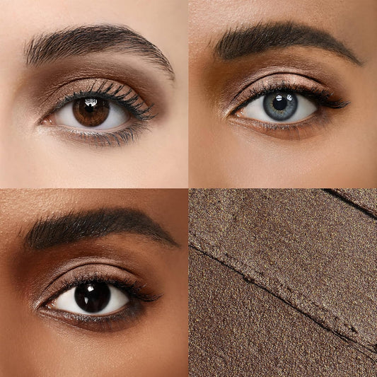 Cream Waterproof Hypoallergenic Eyeshadow Stick, long wear Metallic Glitter Matte Eye Shadow Pencil With Makeup Brush, Eye Brightener, 08 Desert Shimmer