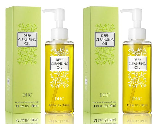 DHC Deep Cleansing Oil Medium 2 pack, Facial Cleansing Oil, Makeup Remover, Cleanses without Clogging Pores, Residue-Free, Fragrance and Colorant Free, All Skin Types, 4.1 fl. oz.