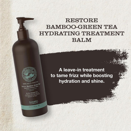 Tweak’d by Nature - Restore Bamboo-Green Tea Hydrating Leave In Hair Treatment, Strengthening Hair Serum, Invigorating Green Tea, Bamboo, and Coconut Scent, Cruelty Free (12 ounces)