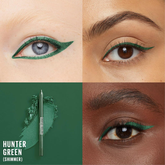 Maybelline Tattoo Studio Sharpenable Gel Pencil Waterproof Eyeliner, Long-Lasting Eyeliner With Smooth Gel Pigments For Up To 36HR Wear, Hunter Green, 1 Count