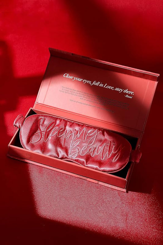 ESNA HOME Luxury Silk Sleep Mask Gift Set | 22-Momme Mulberry Silk Eye Mask | Ultra Comfort | Perfect Present for Her | Luxury Christmas for Women(Sleeping Beauty)