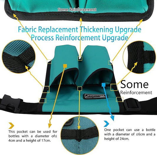 Massage Oil and Lotion Bottle Bag Holster for Therapists (Mail Green, 2 Bottle)