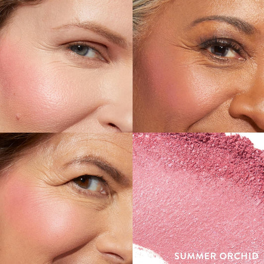 LAURA GELLER NEW YORK Baked Blush-n-Brighten Marbleized Blush for Cheeks - Summer Orchid - Natural Finish - Buildable Color