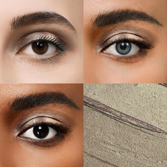 Cream Waterproof Hypoallergenic Eyeshadow Stick, long wear Metallic Glitter Matte Eye Shadow Pencil With Makeup Brush, Eye Brightener, 56 Bronze Metallic