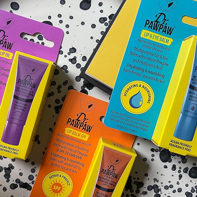 Dr. PawPaw Multipurpose Lip and Eye Balm - Vegan Hydrating Lip Balm - Moisturizing Eye Cream with Natural PAWPAW and Hyaluronic Acid - 0.27 oz