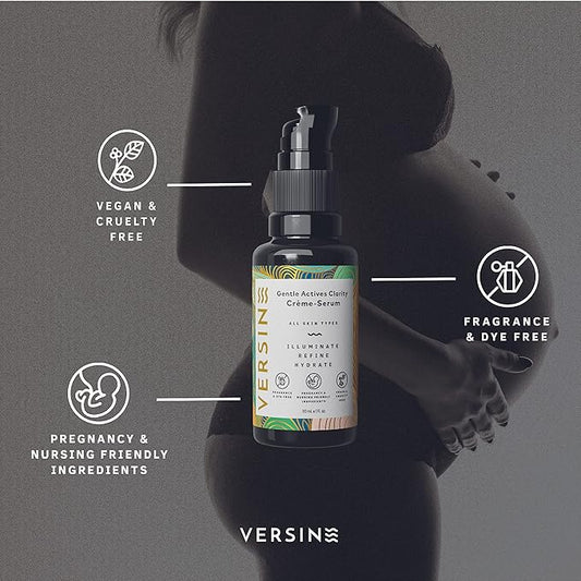 Versine Gentle Actives Face Serum for Normal, Dry, or Sensitive Skin (30ml) | Anti-Aging, Brightening Daily Moisturizer for Women | Safe for Pregnancy, Maternity, Nursing | Clean, Vegan, Cruelty Free