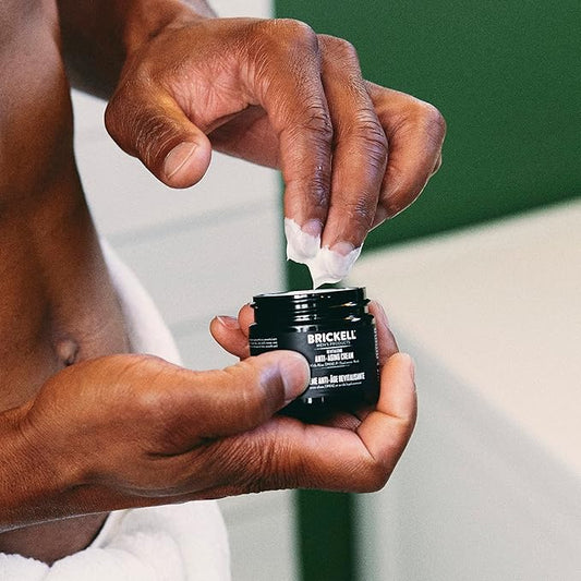 Brickell Men's Revitalizing Anti-Aging Cream For Men, Face Moisturizer For Face To Reduce Fine Lines and Wrinkles, Natural and Organic Anti Wrinkle Night Face Cream, 2 Ounce, Scented