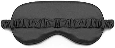 Women Imitated Silk Sleeping Mask Travel Eye Patch (Black)