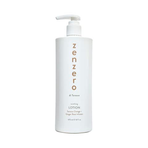 ZENZERO Soothing Body Lotion Tarocco Orange + Ginger Root, Ginger and Citrus Moisturizing Lotion 475 ml / 16.0 Fluid Ounce