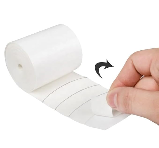 Foam Eye Pads for Eyelash Extensions - 2 Rolls with 110 Pre-Cut Self-Adhesive Under Eye Pads - Lint-Free Lash Pads for Eyelash Extension Application - Gentle Foam Eyelash Pads for Salon Use