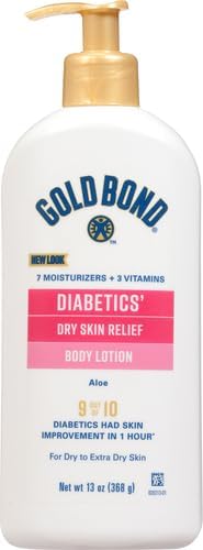 Gold Bond Diabetics' Dry Skin Relief Body Lotion, 13 oz., with Aloe to Moisturize & Soothe