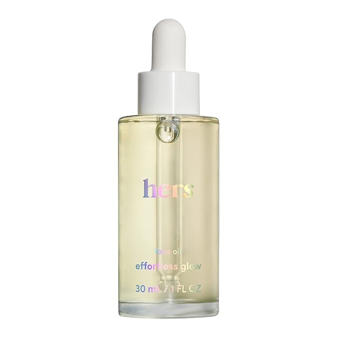 hers Effortless Glow Face Oil - Anti Aging Facial Oil for Glowing Skin - Softens, Hydrates, Smoothes Wrinkles - Contains Jojoba Oil, Tea Tree Oil, Rosehip - 2 Pack
