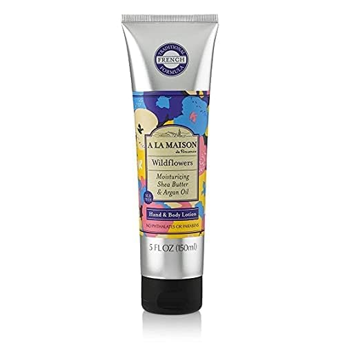 A LA MAISON Moisturizing Lotion, Wildflowers - Uses: Hand and Body, Argan Oil, Pure Shea Butter, Essential Oils, Plant Based, Cruelty-Free, SLS and Paraben Free