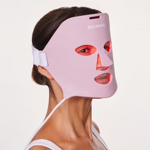 Solawave Wrinkle Retreat Light Therapy Face Mask | Red Light Mask with Infrared Light to restore firm skin | 10 minute treatment