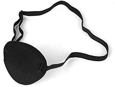 2 Pcs Adult Kid's Black Adjustable Soft and Comfortable Pirate Eye Patch Single Eye Mask for Amblyopia Lazy Eye