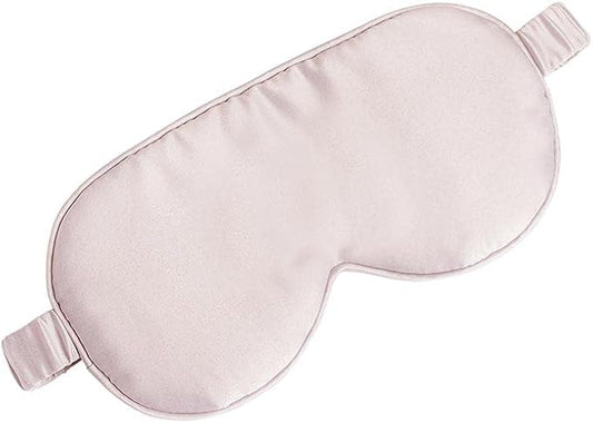Silk Eye Mask with Elastic Strap Blackout Sleep Mask, One-Size, Blush