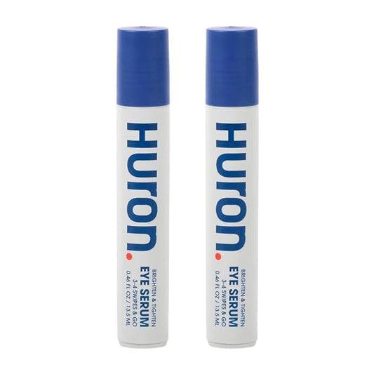 Huron Eye Serum - Men’s Eye Roller - Helps Alleviate Dark Circles, Fine Lines and Puffiness - Contains Niacinamide & Caffeine - Apply Twice a Day (2 pack)