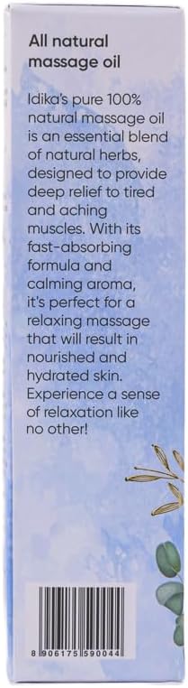 IDIKA Massage Oil, Deep Relaxation, Massage Oil for Massage Therapy with Ashwagandha, Eucalyptus, Clove, Black Pepper, Hemp Seed, Cinnamon, Sesame Oil 100ML