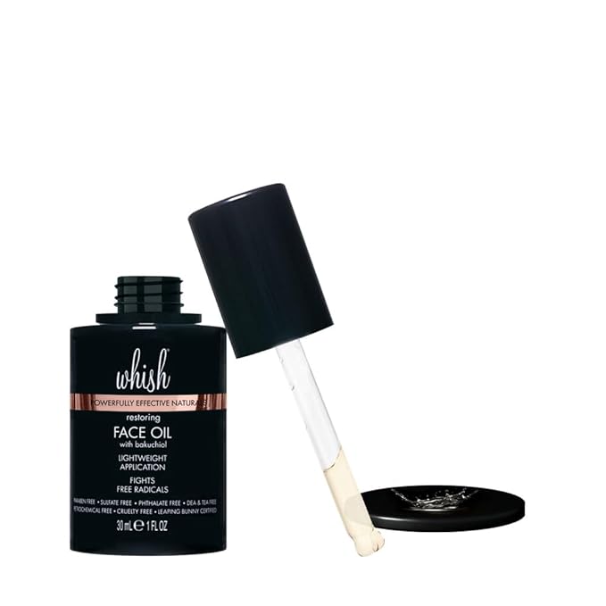 Whish Face Oil with Bakuchiol - Body & Face Moisturizer for Women & Men - Natural Retinol Alternative - Skin Care & After Shower Body Oil - For All Skin Types - 1 oz