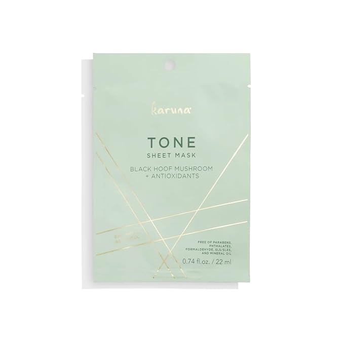 Karuna Skin - TONE Facial Mask for Well-Toned, Moisturized & Balanced Skin, Age-Defying Facial Skin Care Products, Hydrating Face Masks with Black Hoof Mushroom & Antioxidants, 0.74 fl. oz./22 ml