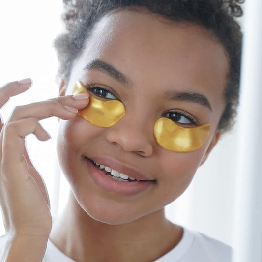 Under Eye Mask Gold Pairs - Reduce Dark Circles, Puffy Eyes, Undereye Bags, Wrinkles - Gel Under Eye Patches - Gifts for Men & Women - Vegan Cruelty Free