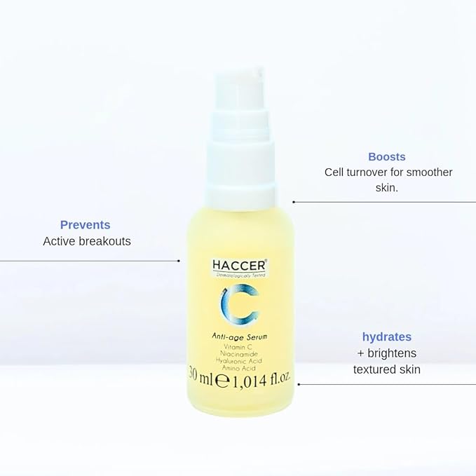 Anti-Age Serum – Wrinkle Reduction, Skin Firming & Hydration Elasticity Boost with Hyaluronic Acid,Vitamin C & Peptides – Paraben-Free Tested Anti-Wrinkle Serum Youthful Skin 50ml