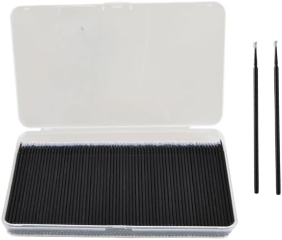 400PCS Disposable Micro Swabs for Eyelash Extension with Storage Box, 2.0mm Precision Head - Multi-Use for Makeup App/Correction, Jewelry & Computer Cleaning (Black)