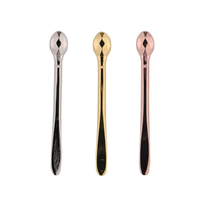 3 Pcs Eye Cream Applicator Wand Sticks Metal Eye Cream Spoon Cosmetics Spoon Applicators Anti-wrinkle Anti-aging Eye Massagers for Girls Women（gold，rose gold，silver）