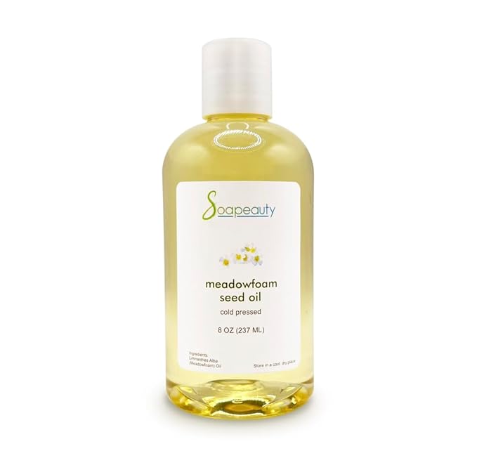 Soapeauty MEADOWFOAM SEED OIL Cold Pressed Unrefined | 100% Pure Natural Meadowfoam Seed Oil for Face & Hair | Moisturizer for Skin, Promotes Hair Growth, Balms | 8 fl oz